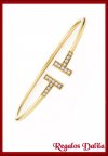 Pulsera Tiffan Esclava T GOLD C/CRIST
