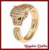 Anillo Pantera Ench. Oro Gold CZ